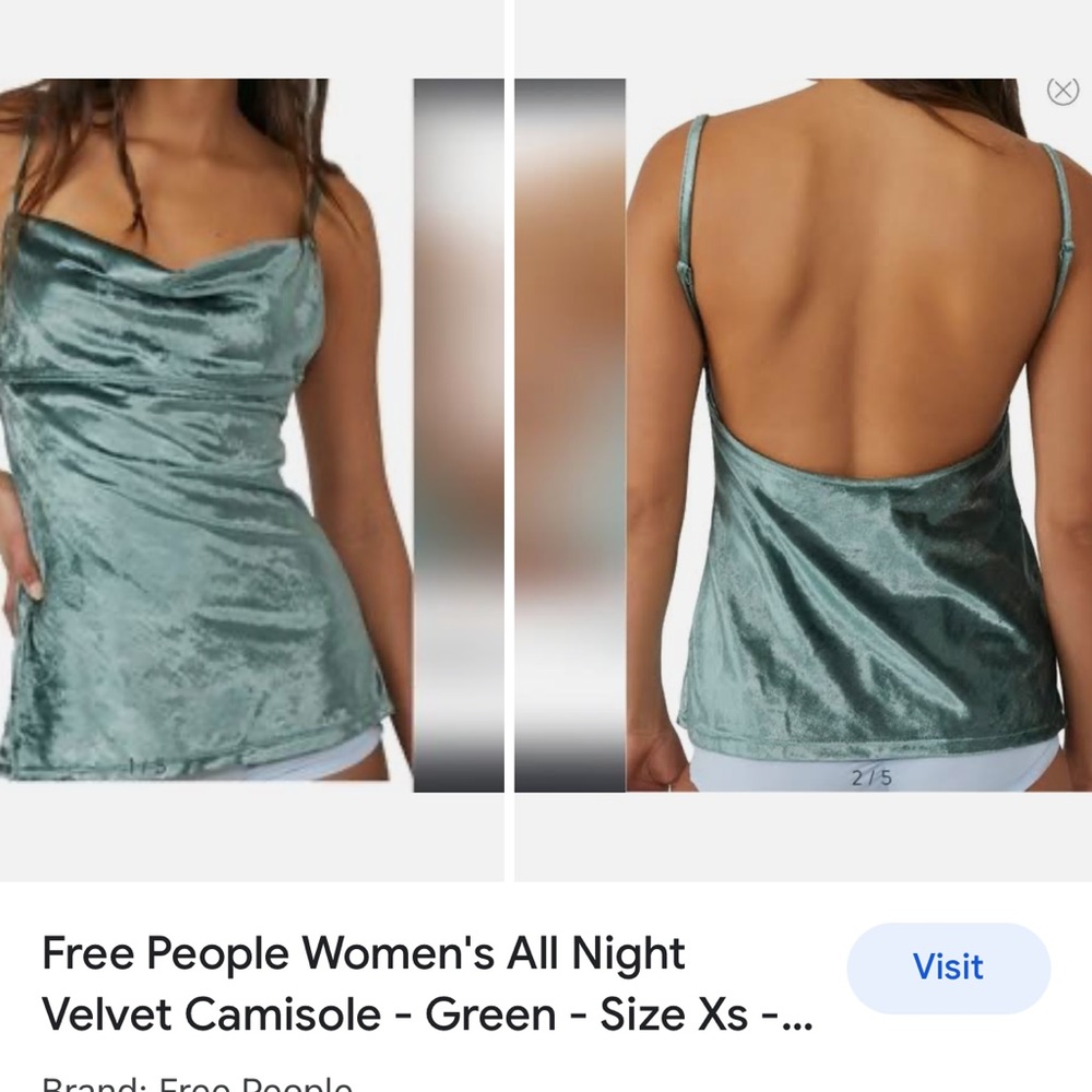 Free people intimately free all night velvet tunic evergreen size XS nwt